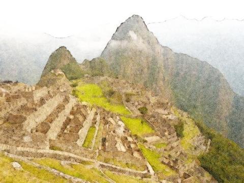 machu-picchu水彩画風